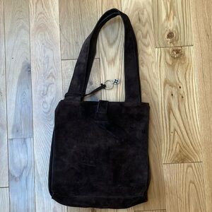 Esprit Dark Brown Suede Shoulder Bag